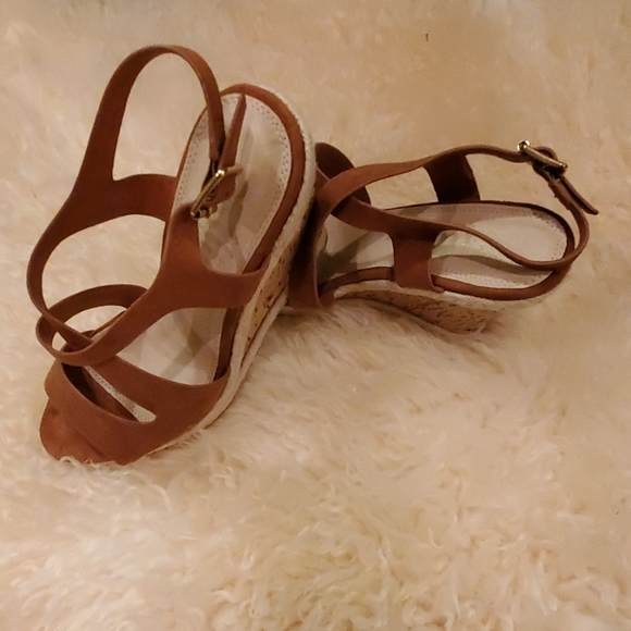 Callisto Brielle Wedge Slingback Peep Toe Sandals - Picture 4 of 5